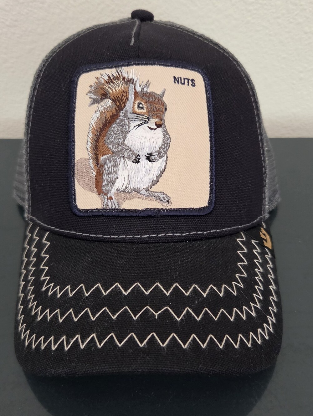 Goorin Bros. Animal Farm "Nuts" Squirrel Master Trucker Hat - Navy/Gray Unisex